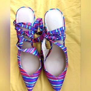 Criss Cross Sass! Striped  stilettos size 11